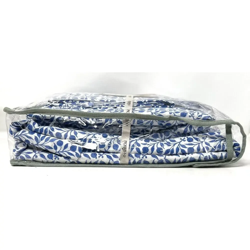 William Morris & Co. KING Sheet Set Blue White Blueberries 100% Cotton 4 pcs